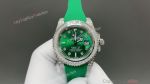 Rolex Submariner 40mm Dandong 3135 Diamond Bezel White Gold Case Green Face Watch